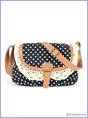 Polka Dot Lace Crossbody Bag Small Cute Purse Handbag